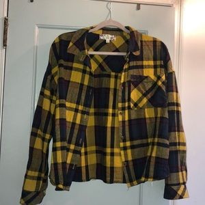 Women’s yellow, purple and navy flannel